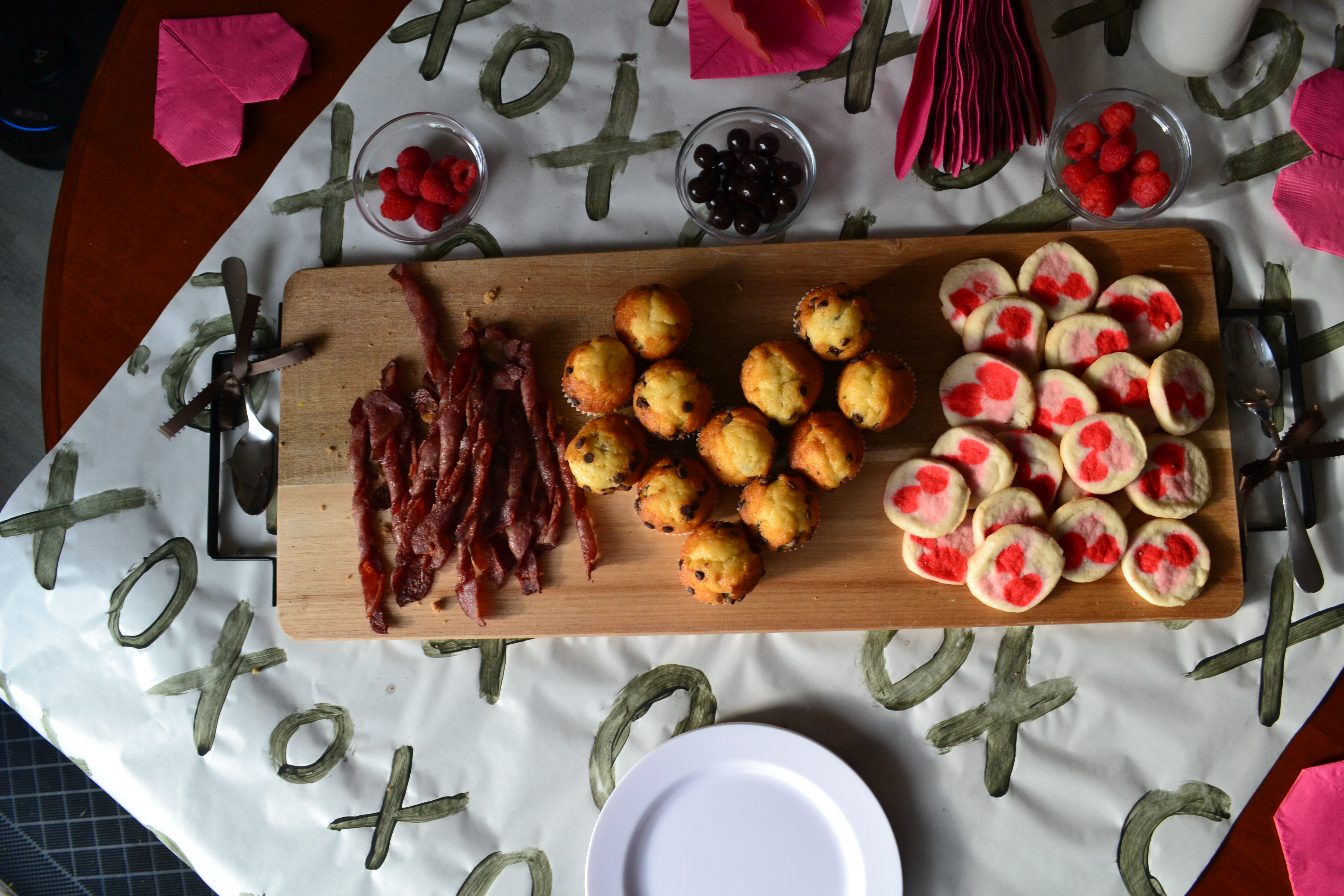 food on valentine's day table for brunch