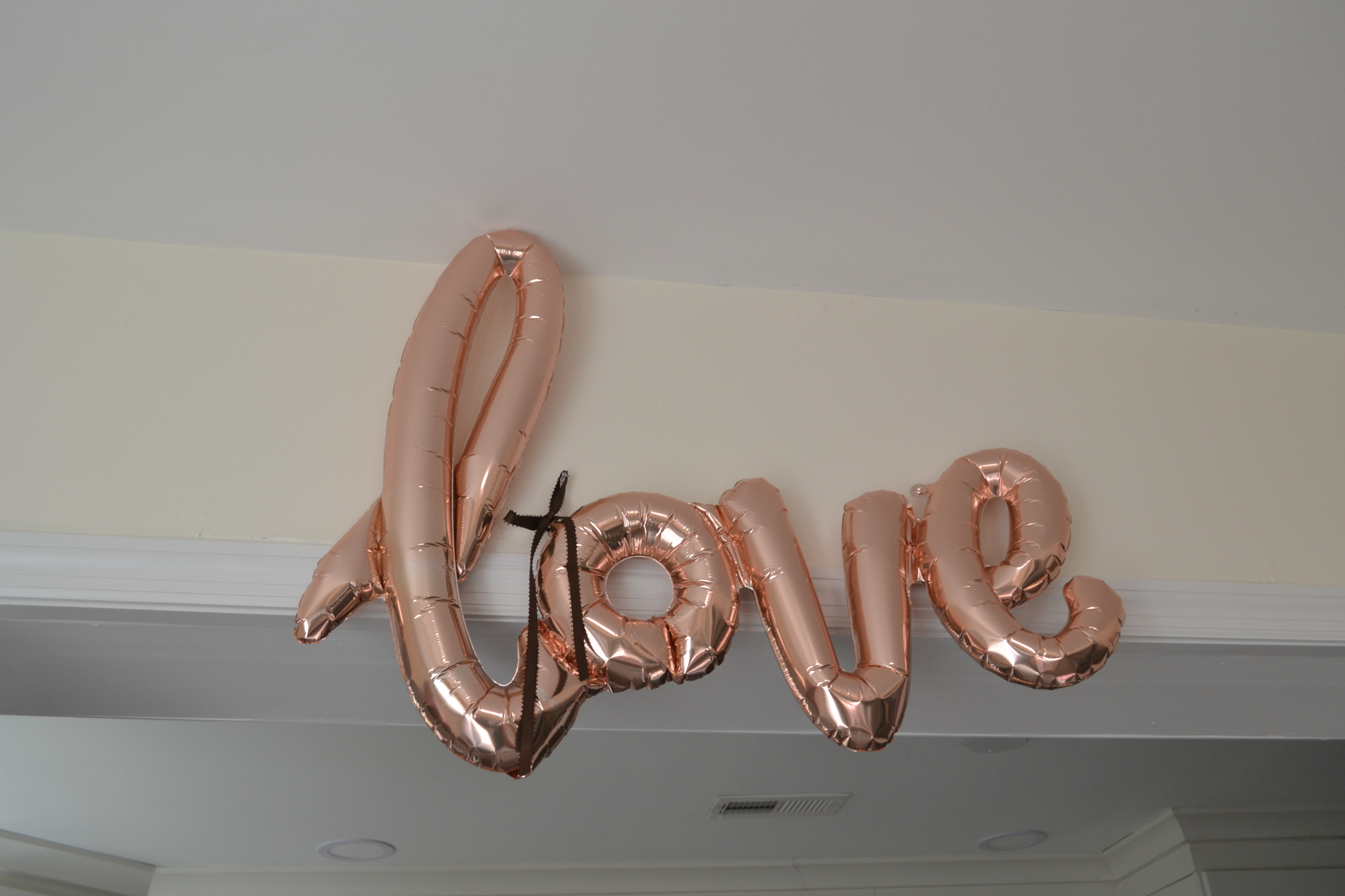 love script rose gold foil balloon