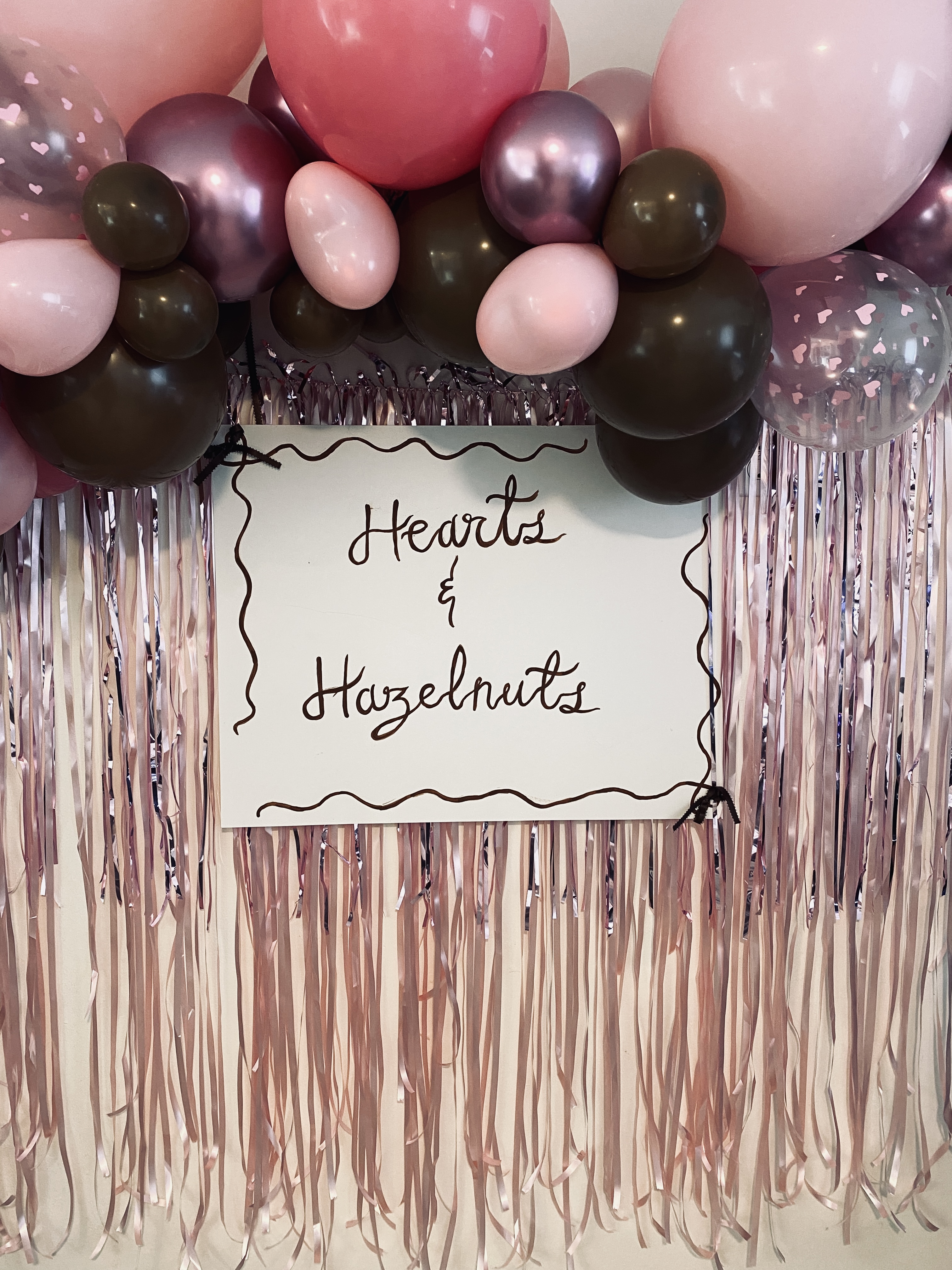 hearts & hazelnuts photo balloon backdrop